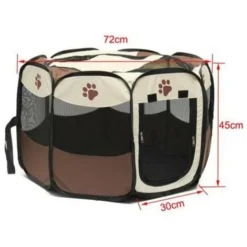 Chenil, Enclos Et Parc Pour Chien,Parc à Chiots Clôture Octogonal Pliable Pour Animaux Chenil Chien 72x45cm，Couleur Du Café -Promos Patto Chou Boutique 100155305 4