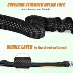 Séparateur De Laisse Double Pour Chien, Sans Enchevêtrement, Rotation à 360°, Coupleur De Laisse Pour Chien Pour Promener 2 Chiens, Double Laisse Réfléchissante Absorbant Les Chocs Réglable Pour Deux -Promos Patto Chou Boutique 100266687 5