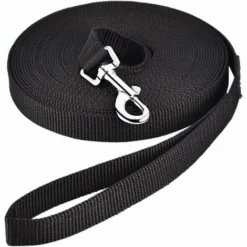 Laisse Pour Chien (5m Noir), Laisse De Dressage Chien Avec Poignée Longe Chien Longue Sangle En Nylon Mains Libre Pour Petits à Grands Chiens Animal De Compagnie Promenade Jogging