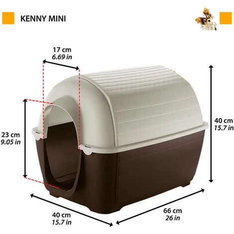 Ferplast KENNY Niche Pour Chiens En Résine Thermo-plastique - 5 Tailles. Variante KENNY MINI - Mesures: 40 X 66 X H 40 Cm - 2 Ferplast KENNY Niche Pour Chiens En Résine Thermo-plastique - 5 Tailles. Variante KENNY MINI - Mesures: 40 X 66 X H 40 Cm - – Image 2