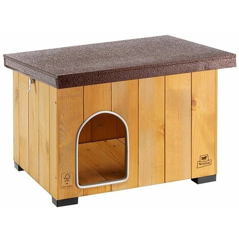 Ferplast BAITA Niche Pour Chiens En Bois De Pin Nordique FSC - 5 Tailles. Variante BAITA 50 - Mesures: 56 X 46.5 X H 41.5 Cm - 1 Ferplast BAITA Niche Pour Chiens En Bois De Pin Nordique FSC - 5 Tailles. Variante BAITA 50 - Mesures: 56 X 46.5 X H 41.5 Cm -