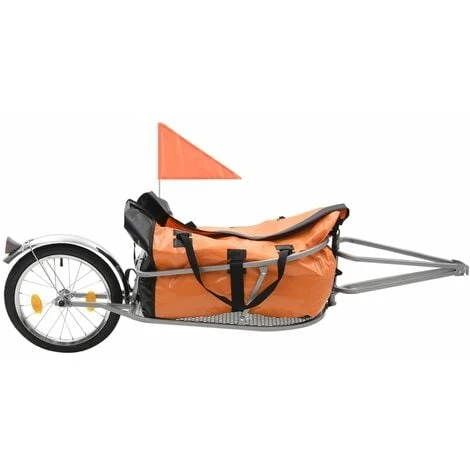 Remorque à Bagages Pour Vélo Avec Sac Orange Et Noir VidaXL 2 Remorque à Bagages Pour Vélo Avec Sac Orange Et Noir VidaXL – Image 2