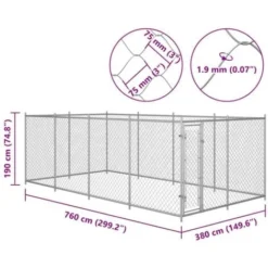 Chenil Extérieur Pour Chiens 8 X 4 X 2 M VidaXL -Promos Patto Chou Boutique 14080047 5