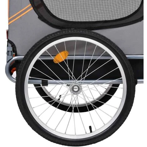Remorque De Vélo Pour Chiens Orange Et Gris VidaXL 4 Remorque De Vélo Pour Chiens Orange Et Gris VidaXL – Image 4