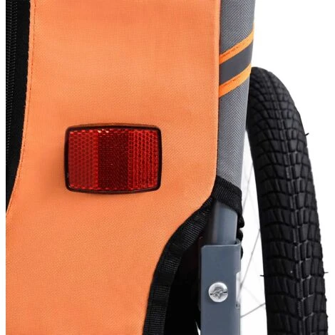 Remorque De Vélo Pour Chiens Orange Et Gris VidaXL 5 Remorque De Vélo Pour Chiens Orange Et Gris VidaXL – Image 5