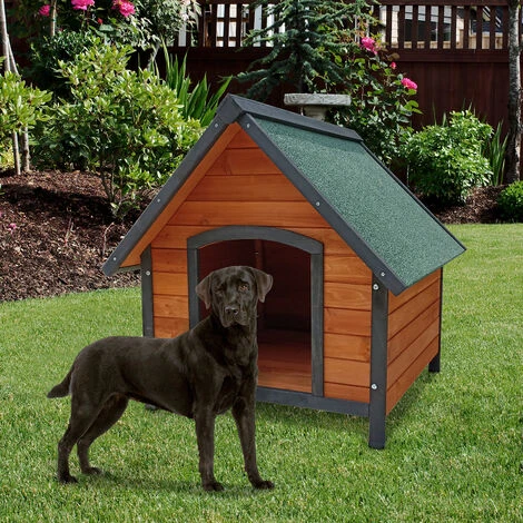 Niche Pour Chien Grand En Bois Gardiun Loki 99x82x86 Cm Avec Toit à 2 Pentes Et Toiture En Asphalte 2 Niche Pour Chien Grand En Bois Gardiun Loki 99x82x86 Cm Avec Toit à 2 Pentes Et Toiture En Asphalte – Image 2