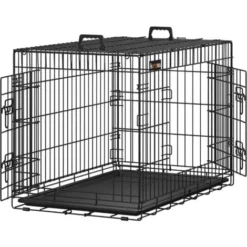 FEANDREA 2 Portes Cage Pour Chien Pliable Et Transportable Avec Poignées Et Plateau 91 X 58 X 64cm Par SONGMICS PPD36H