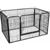 FEANDREA Enclos En Métal Pour Chien, Parc Pour Chiot, Rongeur Et Lapin, Hauteur 70cm, Avec Porte, Noir, Par SONGMICS
