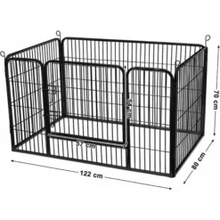 FEANDREA Enclos En Métal Pour Chien, Parc Pour Chiot, Rongeur Et Lapin, Hauteur 70cm, Avec Porte, Noir, Par SONGMICS -Promos Patto Chou Boutique 16052837 5