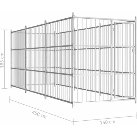 Chenil D'extérieur Pour Chiens 450 X 150 X 185 Cm VidaXL 5 Chenil D'extérieur Pour Chiens 450 X 150 X 185 Cm VidaXL – Image 5