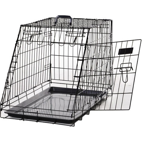 PawHut Cage De Transport Pour Chien Taille L Dim. 76L X 48l X 55H Cm Métal Noir 1 PawHut Cage De Transport Pour Chien Taille L Dim. 76L X 48l X 55H Cm Métal Noir