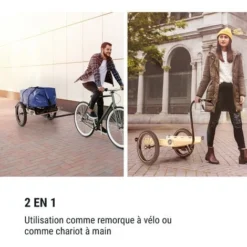 Companion Travel Remorque De Vélo 40 Kg - Pneus 16 - Noir & Bois -Promos Patto Chou Boutique 17118132 3