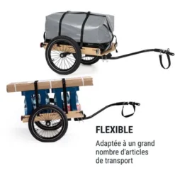 Companion Travel Remorque De Vélo 40 Kg - Pneus 16 - Noir & Bois -Promos Patto Chou Boutique 17118132 4