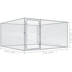 Chenil Extérieur Pour Chiens Acier Galvanisé 2x2x1 M VidaXL -Promos Patto Chou Boutique 17375350 3