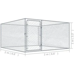 Chenil Extérieur Pour Chiens Acier Galvanisé 2x2x1 M VidaXL -Promos Patto Chou Boutique 17375350 5