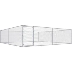 Chenil Extérieur Pour Chiens Acier Galvanisé 4x4x1 M VidaXL