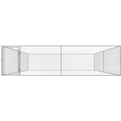Chenil Extérieur Pour Chiens Acier Galvanisé 4x4x1 M VidaXL 2 Chenil Extérieur Pour Chiens Acier Galvanisé 4x4x1 M VidaXL – Image 2