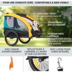 Husky Race Remorque Pour Chien 282 L 40 Kg Toile Oxford 600D Bleue -Promos Patto Chou Boutique 17575385 4