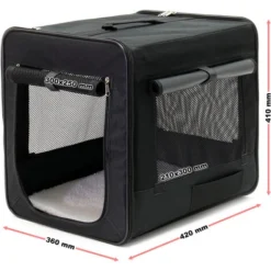 Cage Transport Pliable Animaux Domestiques S (42x36x41 Cm) Coussin Amovible Caisse Abri Chien -Promos Patto Chou Boutique 17917345 3