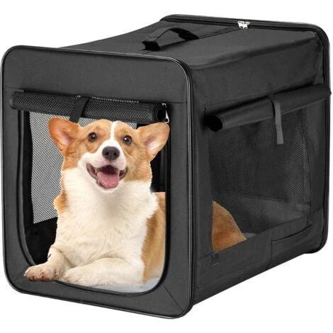 Cage Transport Pliable Animaux Domestiques M (58x46x53 Cm) Coussin Amovible Caisse Abri Chien 1 Cage Transport Pliable Animaux Domestiques M (58x46x53 Cm) Coussin Amovible Caisse Abri Chien