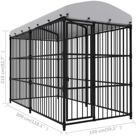 Chenil D'extérieur Avec Toit Pour Chiens 300x150x210 Cm VidaXL 5 Chenil D'extérieur Avec Toit Pour Chiens 300x150x210 Cm VidaXL – Image 5