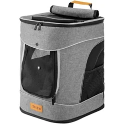 Cadoca Sac à Dos Pour Animaux Domestiques 12 KG Avec Poches Latérales Laisse Incluse Sac De Transport Chien Chat Rongeur Gris