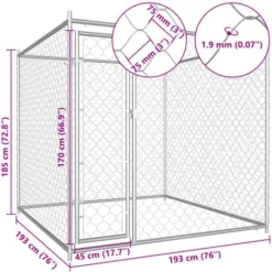 Chenil D'extérieur Pour Chiens 193x193x185 Cm VidaXL 7 Chenil D'extérieur Pour Chiens 193x193x185 Cm VidaXL -Promos Patto Chou Boutique 19228180 3