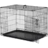 PawHut Cage Caisse De Transport Pliante Pour Chien En Métal Noir 91 X 61 X 67 Cm