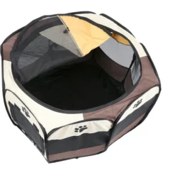 Hofuton Parc à Chiot, Enclos Pour Petits Animaux, Café Et Blanc, Matériau: Tissu 600D Oxford -Promos Patto Chou Boutique 19490144 3