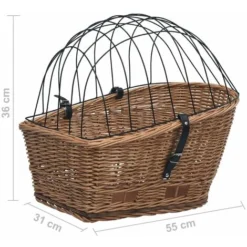 Panier Arrière De Vélo Avec Couvercle 55x31x36 Cm Saule Naturel VidaXL -Promos Patto Chou Boutique 19623620 3