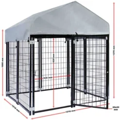 Chenil Avec Toiture 121x121x137cm Enclos Extérieur Pour Chien Cage Niche Protection Solaire Outdoor -Promos Patto Chou Boutique 21034896 4