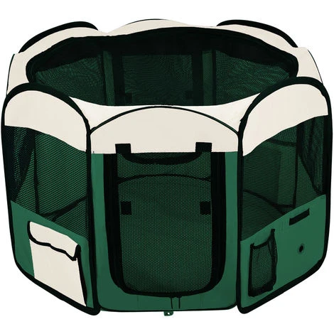 Parc Pour Chien Chat Pliable,125*125*61cm,49cm*61cm*8pcs + 1 Housse De Transport-Vert 2 Parc Pour Chien Chat Pliable,125*125*61cm,49cm*61cm*8pcs + 1 Housse De Transport-Vert – Image 2