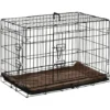 PawHut Cage De Transport Pliante Pour Chien Poignée, Plateau Amovible, Coussin Fourni 76 X 53 X 57 Cm Noir