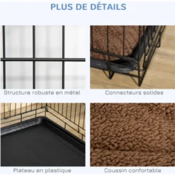 PawHut Cage De Transport Pliante Pour Chien Poignée, Plateau Amovible, Coussin Fourni 76 X 53 X 57 Cm Noir 8 PawHut Cage De Transport Pliante Pour Chien Poignée, Plateau Amovible, Coussin Fourni 76 X 53 X 57 Cm Noir -Promos Patto Chou Boutique 2320371 4