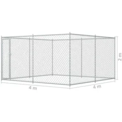 Hommoo Chenil Exterieur Pour Chiens 4 X 4 X 2 M HDV06397 -Promos Patto Chou Boutique 25383496 5