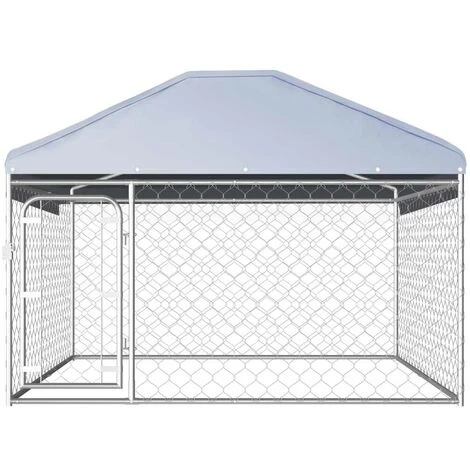 Hommoo Chenil Exterieur Avec Toit Pour Chiens 200 X 200 X 135 Cm HDV33028 2 Hommoo Chenil Exterieur Avec Toit Pour Chiens 200 X 200 X 135 Cm HDV33028 – Image 2