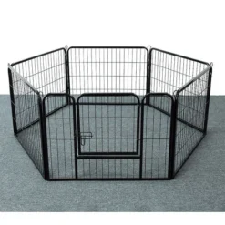 BATHRINS®Clôture Pour Animaux De Compagnie, 6 Portes Pliantes, Réglables Et Mobiles,noir -Promos Patto Chou Boutique 25686849 3