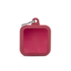 Medaille Hushtag Carre Alu Rouge