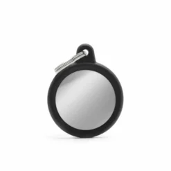 Medaille Hushtag Cercle Chrome Noir