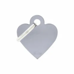 Medaille Basic Petit Coeur Alu Gris