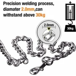 LITZEE Laisse Chien Chaîne (120cm) En Acier Laisse Métal Chien Solide Poignée En Cuir PU - S 9 LITZEE Laisse Chien Chaîne (120cm) En Acier Laisse Métal Chien Solide Poignée En Cuir PU - S -Promos Patto Chou Boutique 27357954 5