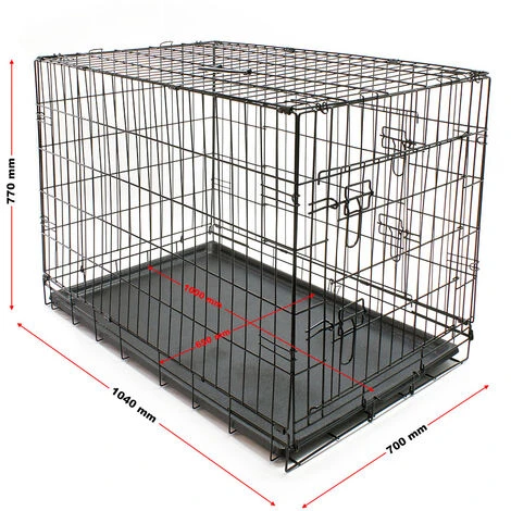 Cage De Transport Pliable En Fil M�tallique Petits Animaux Caisse De Transport M�tallique Taille L 2 Cage De Transport Pliable En Fil M�tallique Petits Animaux Caisse De Transport M�tallique Taille L – Image 2