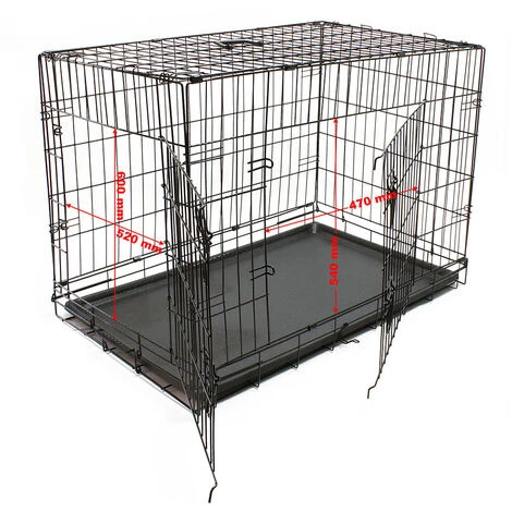 Cage De Transport Pliable En Fil M�tallique Petits Animaux Caisse De Transport M�tallique Taille L 3 Cage De Transport Pliable En Fil M�tallique Petits Animaux Caisse De Transport M�tallique Taille L – Image 3