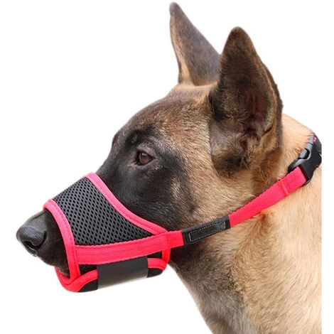 LITZEE Muselière Pour Chiens Muselière En Nylon Réglable Pour Chiens, Réglable E Respirant Museliere, Petit Moyen Grand Chien Anti-Aboiement Anti-Morsure, XL, Rouge 1 LITZEE Muselière Pour Chiens Muselière En Nylon Réglable Pour Chiens, Réglable E Respirant Museliere, Petit Moyen Grand Chien Anti-Aboiement Anti-Morsure, XL, Rouge