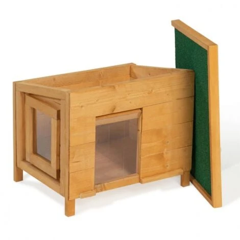 Maison Pour Chat Niche En Bois Avec Porte Basculante à Lamelles 5 Maison Pour Chat Niche En Bois Avec Porte Basculante à Lamelles – Image 5
