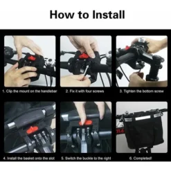 Kueatily Panier De Vélo Support Pour Chien Pliable Amovible, Avec Panier De Guidon De Vélo Réglable Libération Rapide Facile à Iinstaller -Promos Patto Chou Boutique 28506168 5