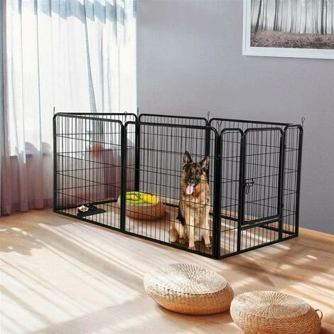 Parc Enclos Pour Petits Chiens Chiots Lapin Exterieur Interieur 80 X 60 Cm 6 Panneaux Avec Porte Noir 1 Parc Enclos Pour Petits Chiens Chiots Lapin Exterieur Interieur 80 X 60 Cm 6 Panneaux Avec Porte Noir