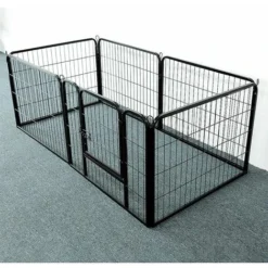 SiFree®Parc Enclos Pour Chiens Pliable/Réglable/ Mobile Hauteur-60cm Noir -Promos Patto Chou Boutique 32327724 3