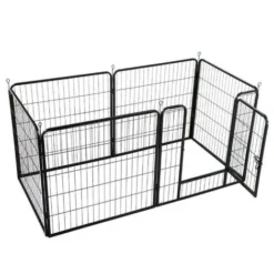 Parc Enclos Pour Chiens Chiot Lapin Rongeur Clôture En Métal Pour Exercice Pliable Hauteur 60cm, 6 Panneaux, Noir -Promos Patto Chou Boutique 33221847 5