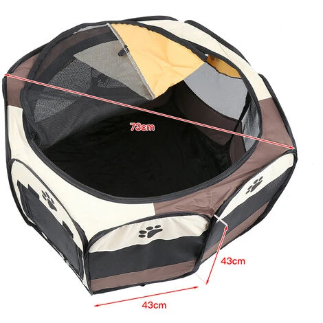 Parc Pour Chien Chat Pliable Café 2 Parc Pour Chien Chat Pliable Café – Image 2